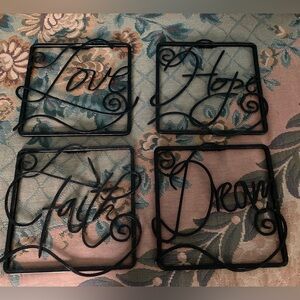 Black Metal Inspirational Wall Art Set